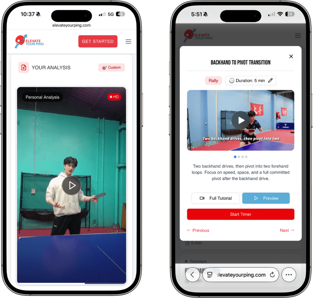Coach feedback and highlight video on mobile