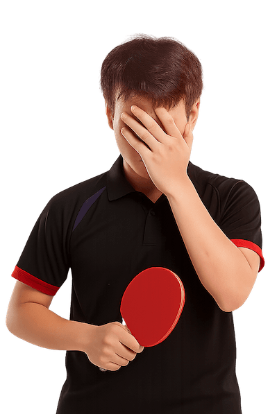 Frustrated table tennis player